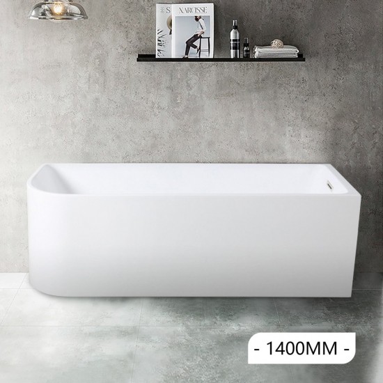 1400x750x610mm Corner Bathtub Right Corner Back to Wall Acrylic White Bath Tub